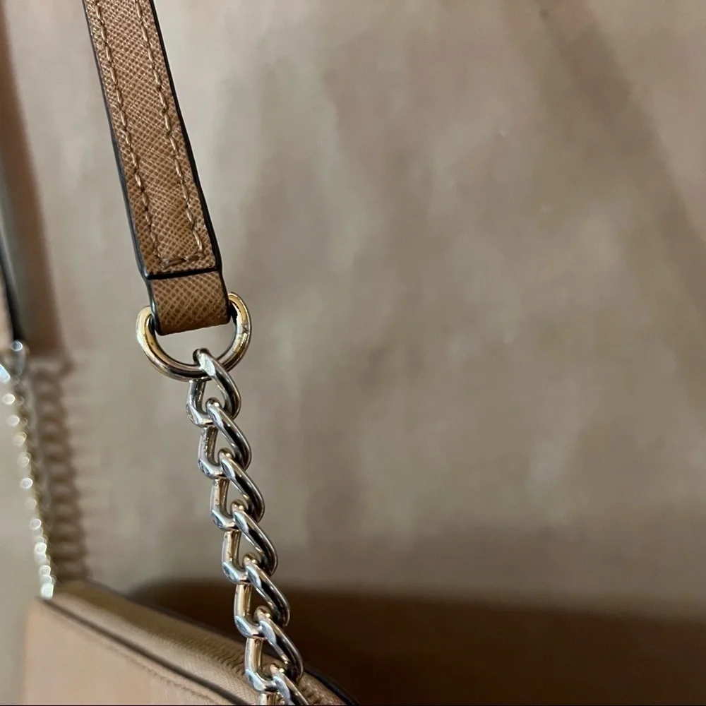 Michael Kors | Cindy Large Dome Saffiano Leather Crossbody Bag Purse in Peanut